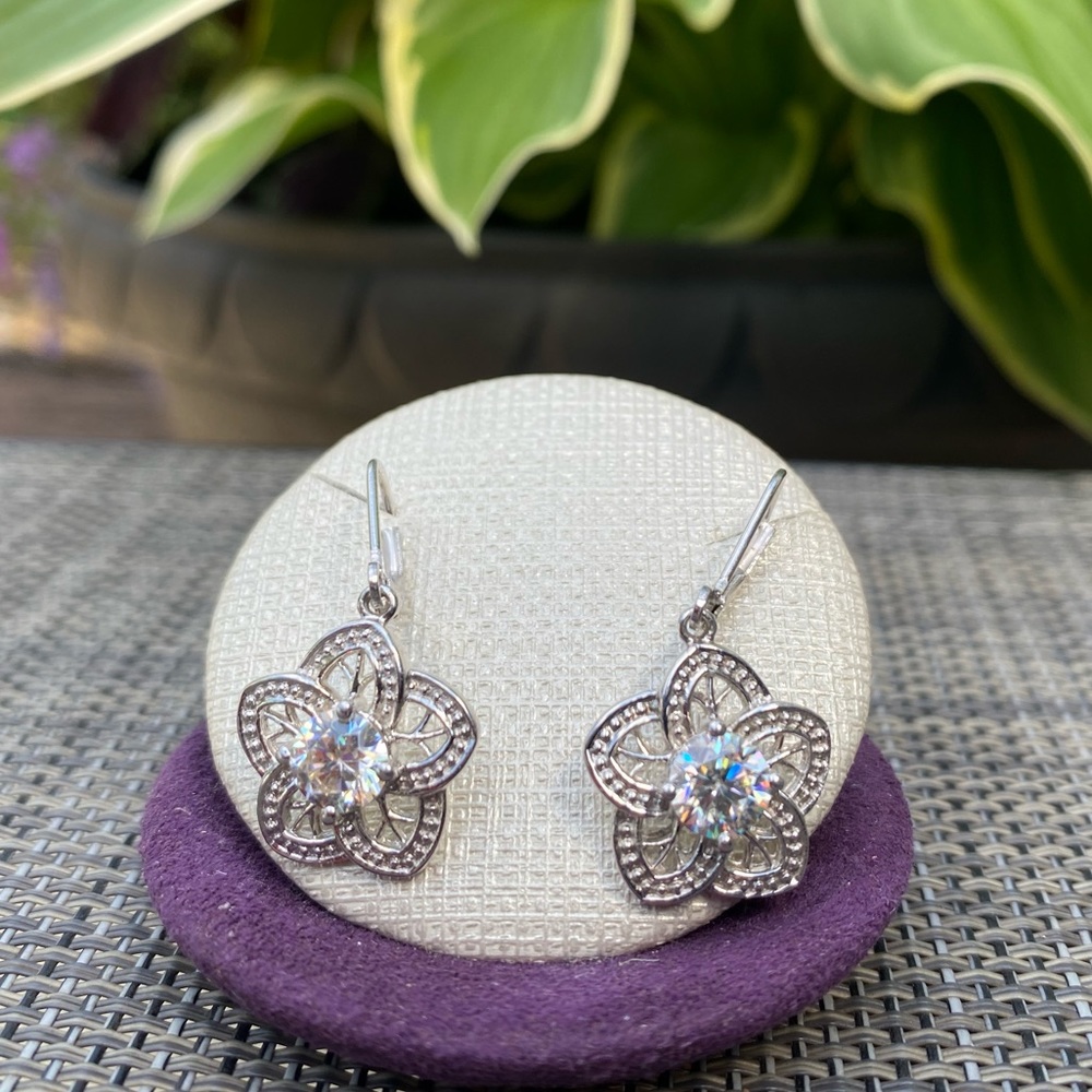 Strontium Titanate Platinum SS earrings